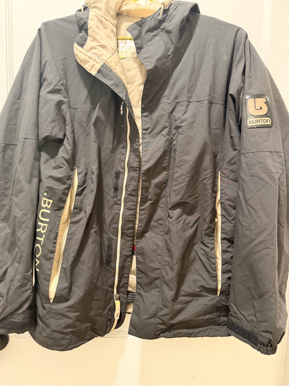 Vintage Y2K Burton Snowboard Jacket Charcoal Gray / Cream Gorpcore Mens Size S